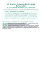 Sustaining Biodiversity & Conservation CER Task Cards sample page