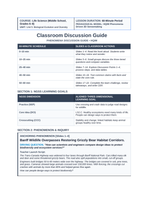 Sustaining Biodiversity & Conservation Phenomena-Based Lesson: Banff Wildlife Overpasses Restoring Grizzly Bear Habitat Corridors Teacher Discussion Guide sample page