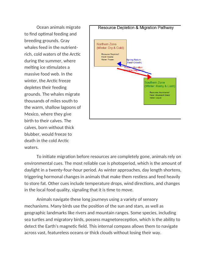 The Impact of Resource Depletion on Animal Migration Patterns Reading Worksheet sample page