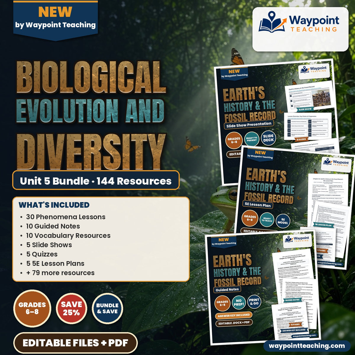 Middle School Life Science Unit 5: Biological Evolution and Diversity Bundle cover
