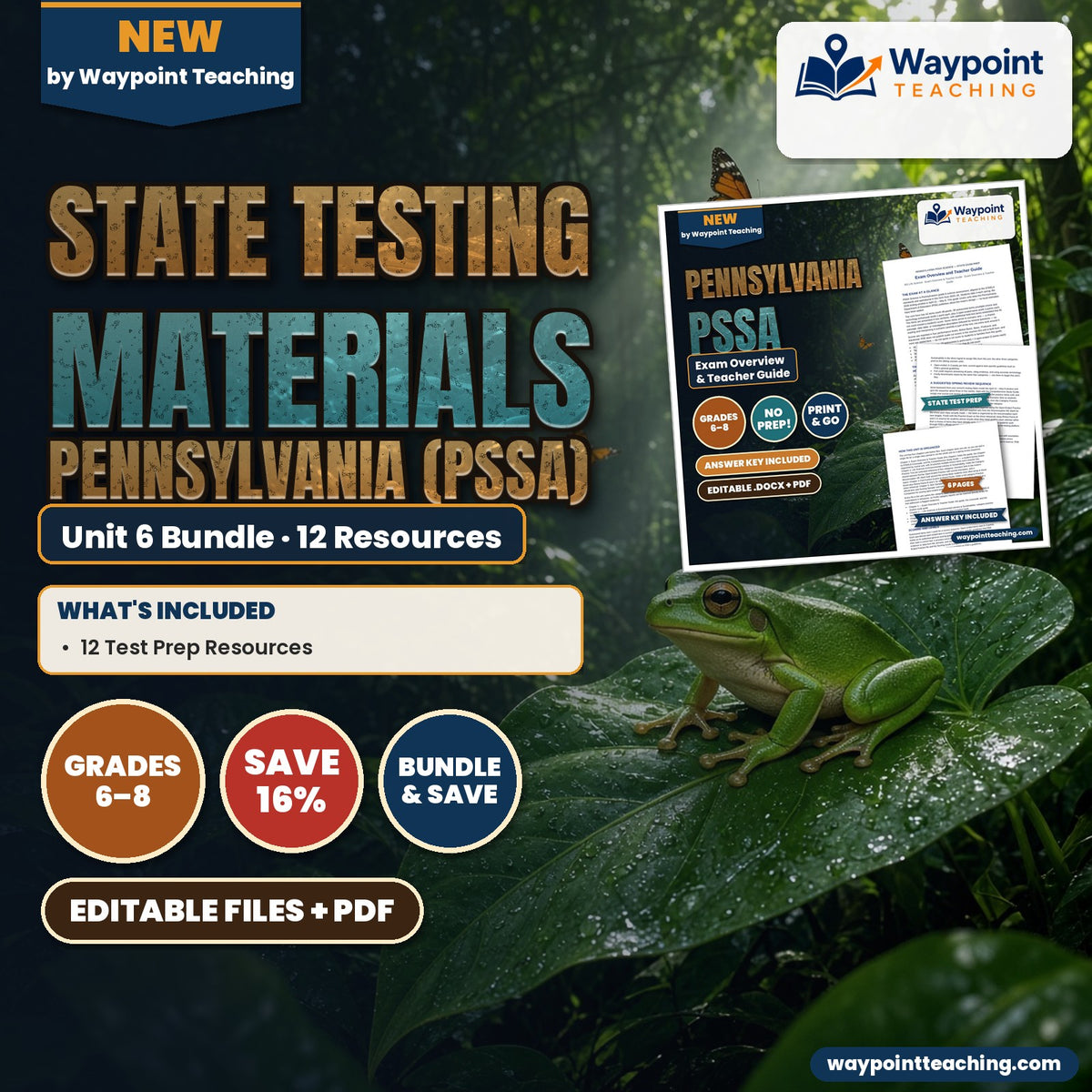 Middle School Life Science Unit 6: State Testing Materials — Pennsylvania (PSSA) Bundle cover