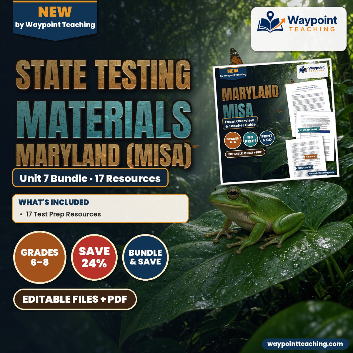 Middle School Life Science Unit 7: State Testing Materials — Maryland (MISA) Bundle cover