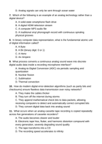 Analog vs. Digital Signals in Technology Lesson Quiz sample page