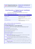 Analog vs. Digital Signals in Technology Scaffolded Phenomena-Based Lesson: Why Does a Record Crackle? Teacher Discussion Guide sample page