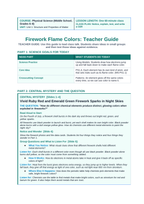 Atomic Structure & the Periodic Table Phenomena-Based Lesson: Vivid Ruby Red and Emerald Green Firework Sparks in Night Skies Teacher Discussion Guide sample page