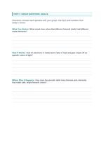 Atomic Structure & the Periodic Table Phenomena-Based Lesson: Vivid Ruby Red and Emerald Green Firework Sparks in Night Skies Student Response Sheet sample page