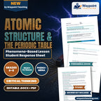 Atomic Structure & the Periodic Table Phenomena-Based Lesson: Vivid Ruby Red and Emerald Green Firework Sparks in Night Skies Student Response Sheet cover