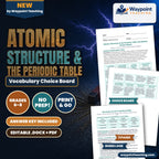 Atomic Structure & the Periodic Table Vocabulary Choice Board cover