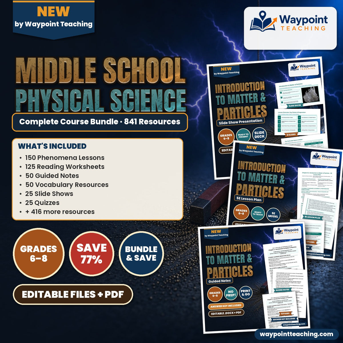 Middle School Physical Science Complete Course Bundle cover