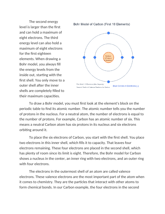 Constructing Bohr Models for the First 18 Elements Reading Worksheet sample page