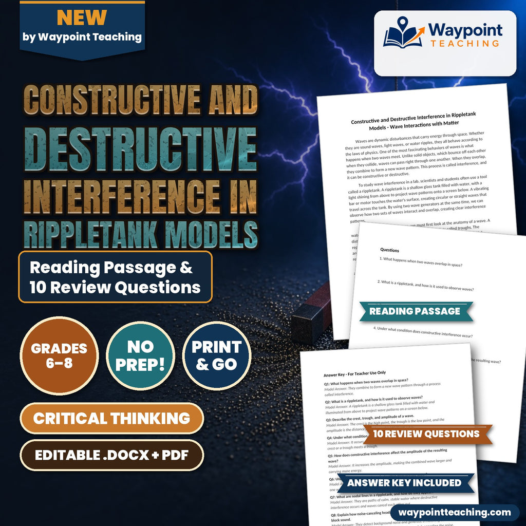 Constructive and Destructive Interference in Rippletank Models Reading Worksheet cover