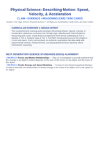 Describing Motion: Speed, Velocity, & Acceleration CER Task Cards sample page
