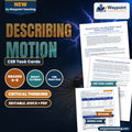 Describing Motion: Speed, Velocity, & Acceleration CER Task Cards cover