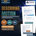 Describing Motion: Speed, Velocity, & Acceleration Scaffolded Phenomena-Based Lesson: Cheetah Accelerating from Zero to Sixty in Three Seconds Student Response Sheet cover
