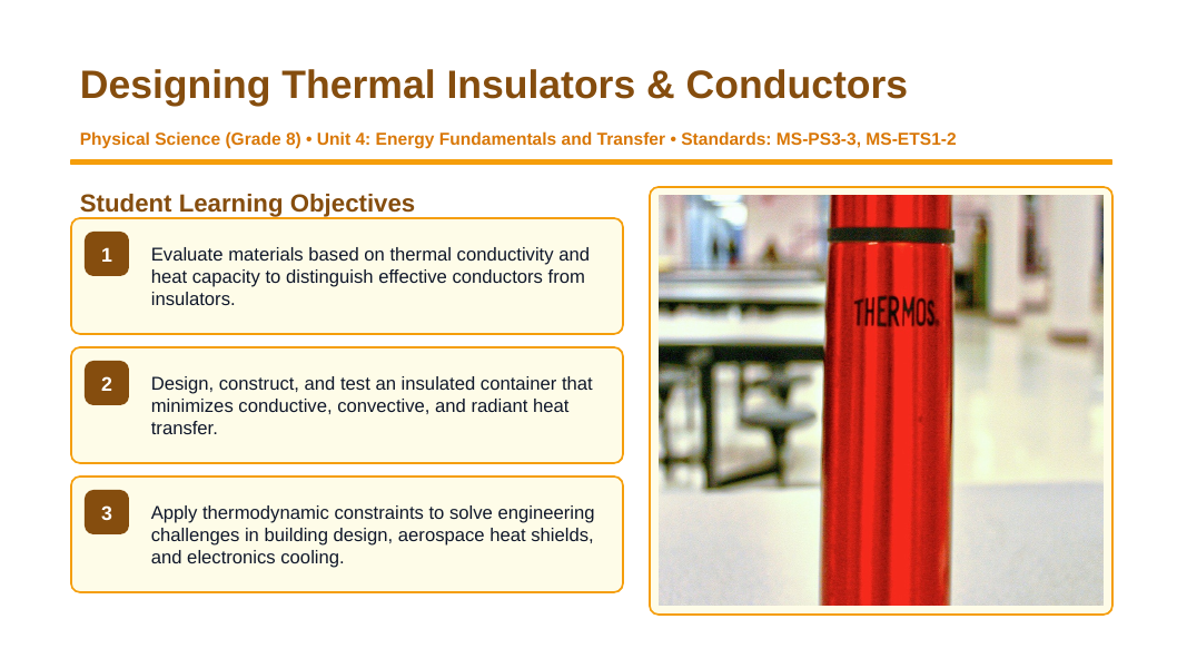 Designing Thermal Insulators & Conductors Slide Show Presentation sample page