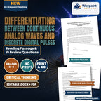 Differentiating Between Continuous Analog Waves and Discrete Digital Pulses Reading Worksheet cover