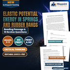 Elastic Potential Energy in Springs and Rubber Bands Reading Worksheet cover