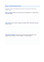 Electric & Magnetic Forces Phenomena-Based Lesson: Floating Magnets and Sticky Balloons Student Response Sheet sample page
