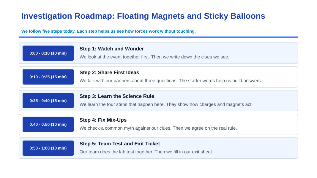 Electric & Magnetic Forces Scaffolded Phenomena-Based Lesson: Floating Magnets and Sticky Balloons Presentation sample page