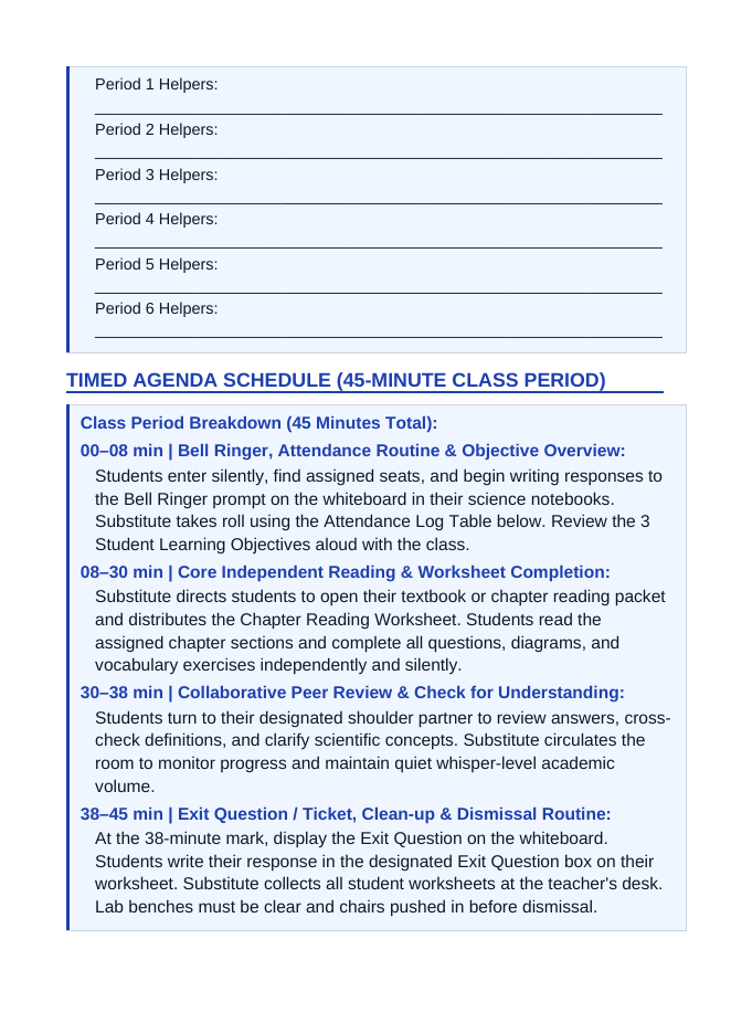 Electric & Magnetic Forces Substitute Lesson Plan sample page