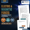 Electric & Magnetic Forces Vocabulary Words & Definitions cover