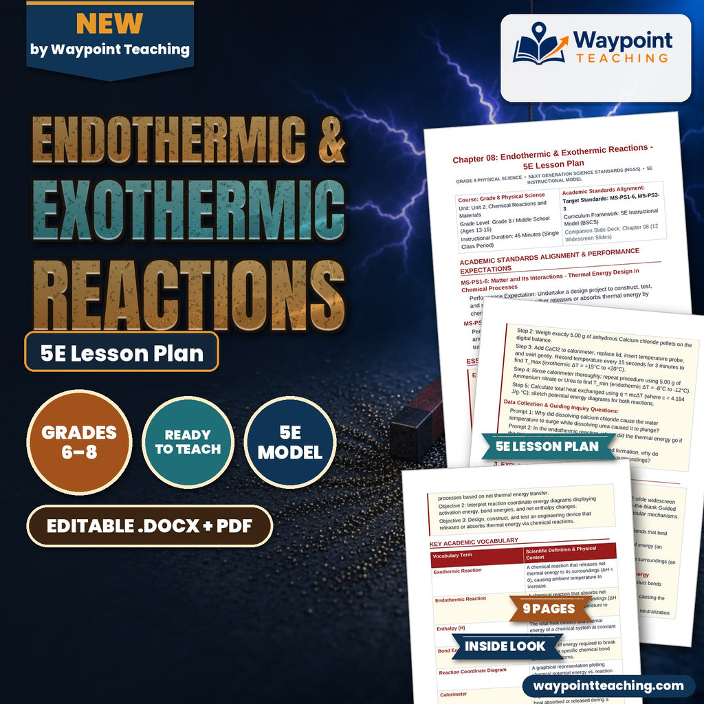 Endothermic & Exothermic Reactions 5E Lesson Plan cover