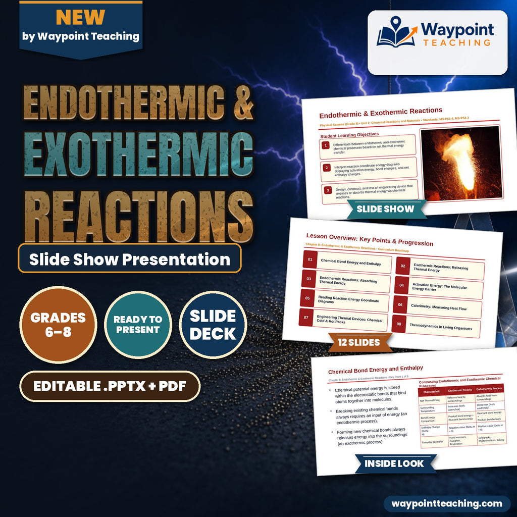 Endothermic & Exothermic Reactions Slide Show Presentation cover