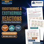 Endothermic & Exothermic Reactions Vocabulary Choice Board cover