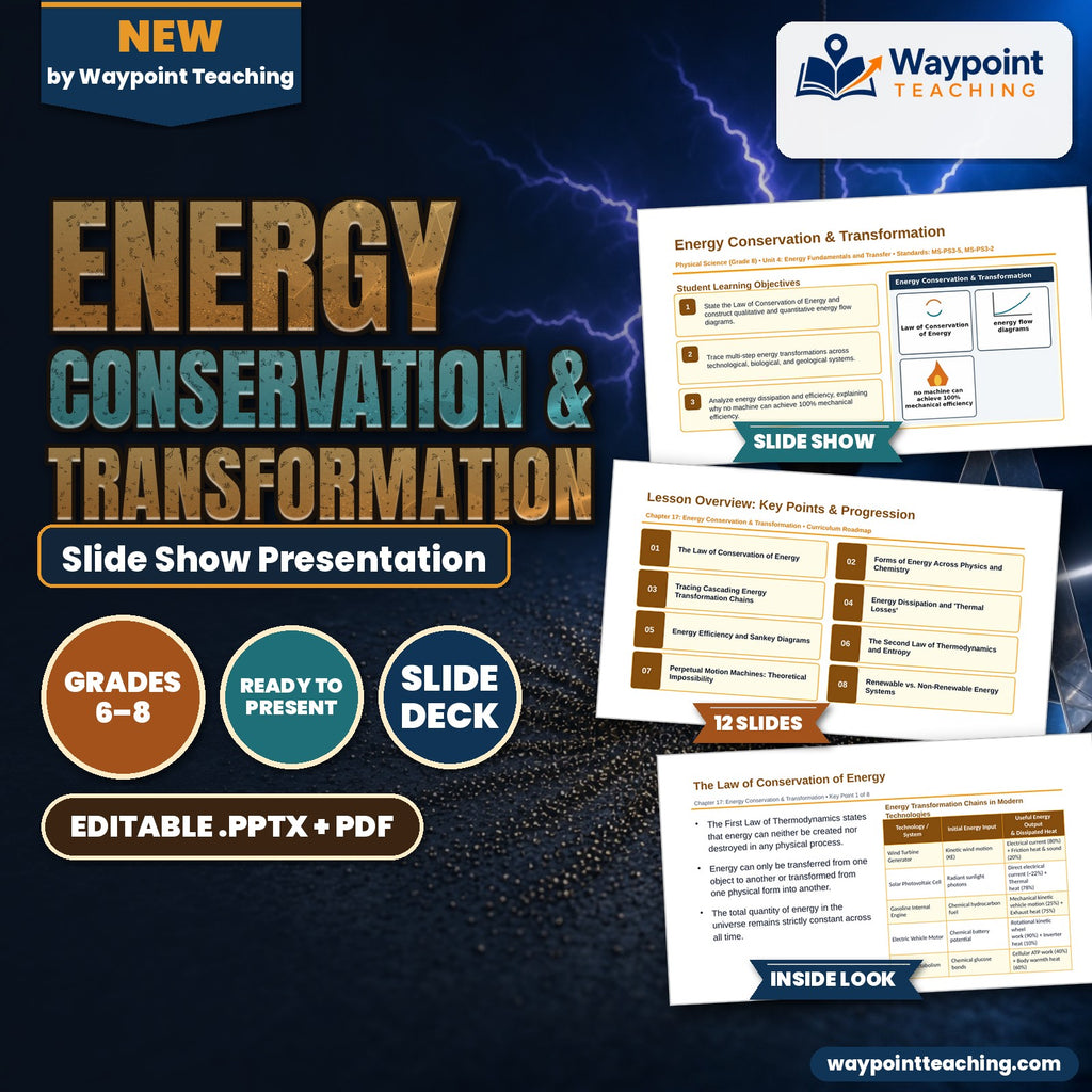 Energy Conservation & Transformation Slide Show Presentation cover