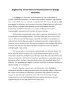Engineering a Solar Oven to Maximize Thermal Energy Retention Reading Worksheet sample page
