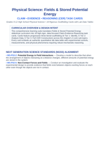 Fields & Stored Potential Energy CER Task Cards sample page