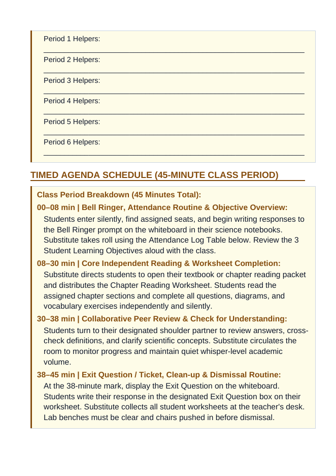 Fields & Stored Potential Energy Substitute Lesson Plan sample page