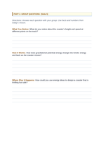 Forms of Mechanical Energy Phenomena-Based Lesson: Roaring 200-Foot Roller Coaster Plunge and Loop-the-Loop Student Response Sheet sample page