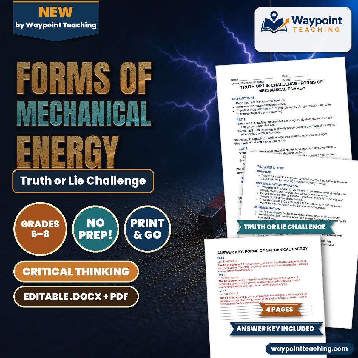 Forms of Mechanical Energy Truth or Lie Challenge cover