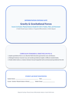 Gravity & Gravitational Forces Differentiation Stations sample page