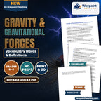 Gravity & Gravitational Forces Vocabulary Words & Definitions cover