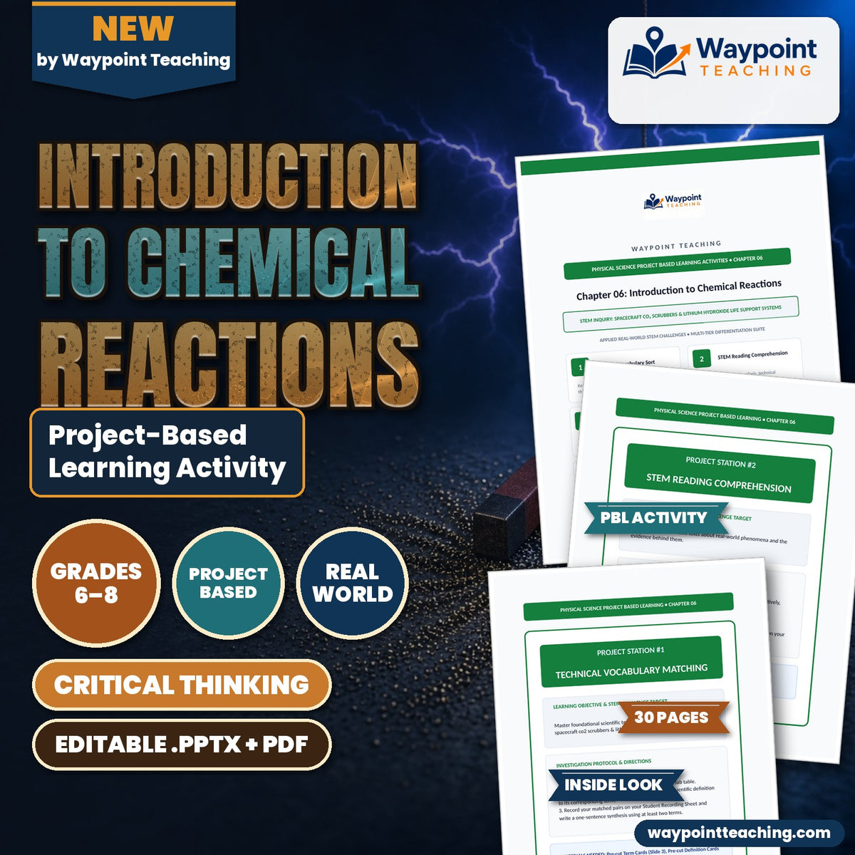 Introduction to Chemical Reactions Project-Based Learning Activity cover