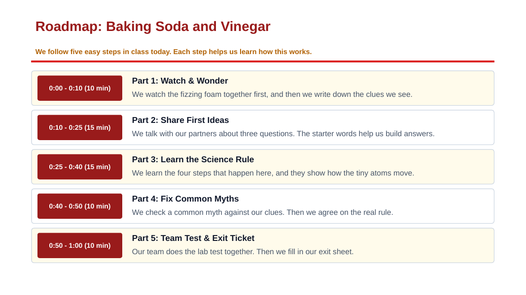 Introduction to Chemical Reactions Scaffolded Phenomena-Based Lesson: Baking Soda and Vinegar Foam Presentation sample page