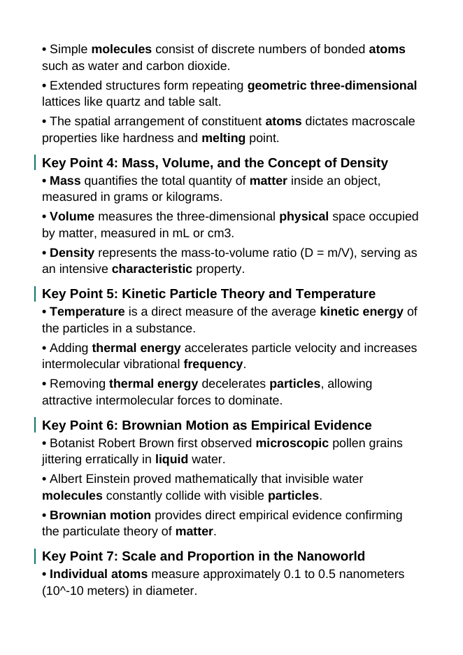 Introduction to Matter & Particles Guided Notes sample page