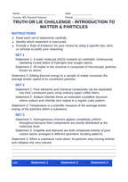 Introduction to Matter & Particles Truth or Lie Challenge sample page