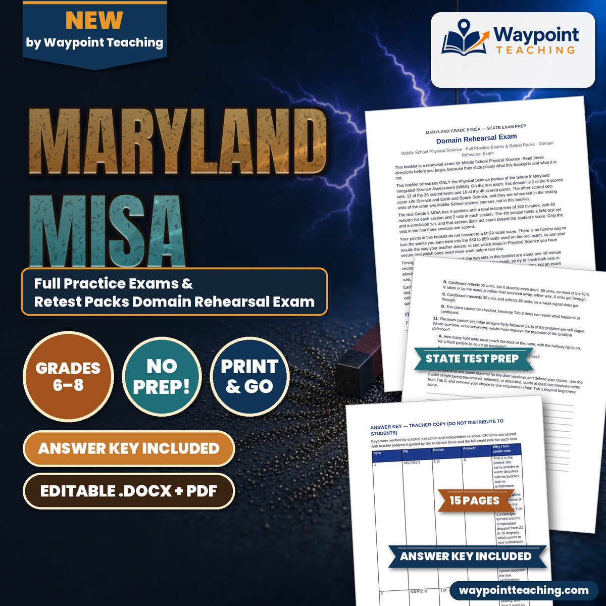 Maryland MISA Full Practice Exams & Retest Packs Domain Rehearsal Exam cover