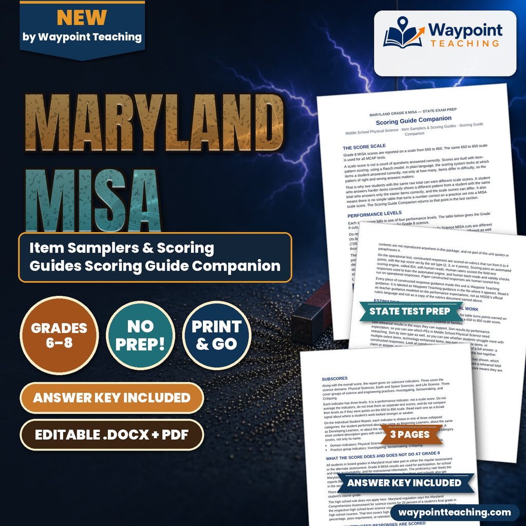 Maryland MISA Item Samplers & Scoring Guides Scoring Guide Companion cover