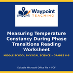 Measuring Temperature Constancy During Phase Transitions Reading Worksheet cover