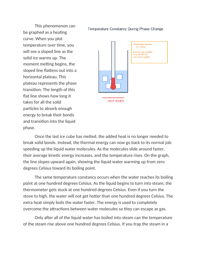 Measuring Temperature Constancy During Phase Transitions Reading Worksheet sample page