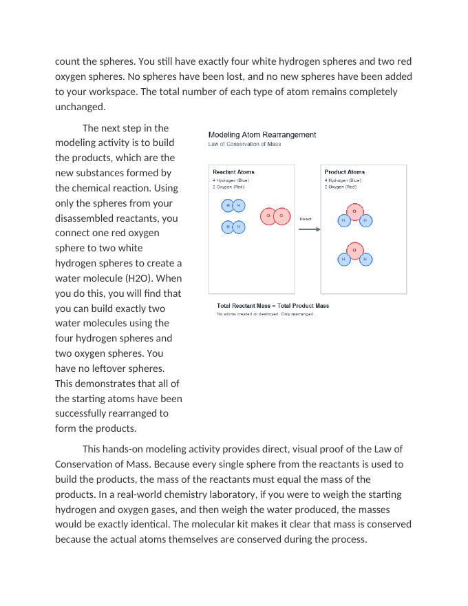 Modeling the Rearrangement of Atoms with Molecular Building Kits Reading Worksheet sample page