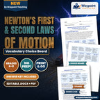 Newton's First & Second Laws of Motion Vocabulary Choice Board cover