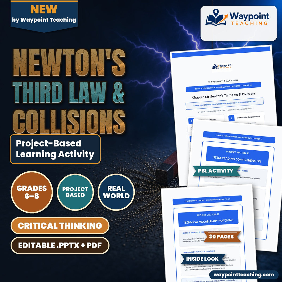Newton's Third Law & Collisions Project-Based Learning Activity cover