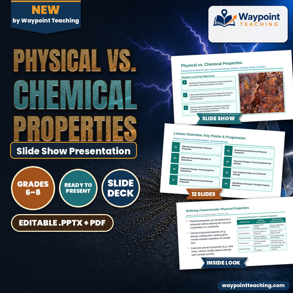 Physical vs. Chemical Properties Slide Show Presentation cover