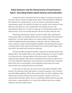 Radar Detectors and the Measurement of Instantaneous Speed Reading Worksheet sample page