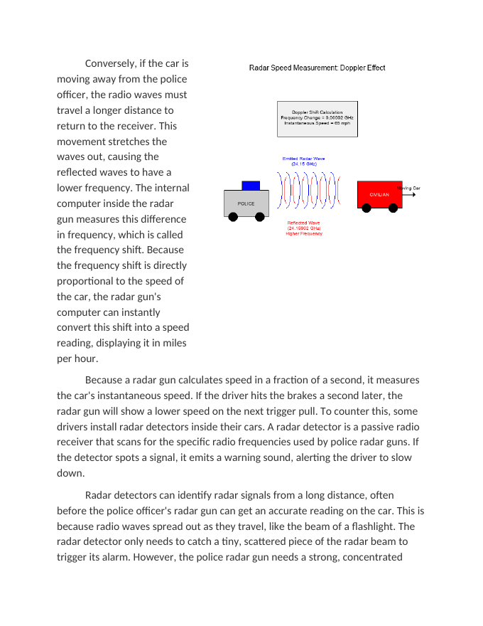 Radar Detectors and the Measurement of Instantaneous Speed Reading Worksheet sample page